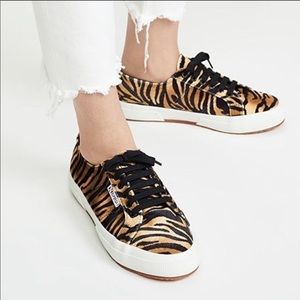 SUPERGA 2750 Fanvelw Velvet Cognac Zebra Sneakers